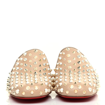Christian Louboutin Shiny Nappa Spikes Mulaconka 35 Mules 38 Nude 2 of 8