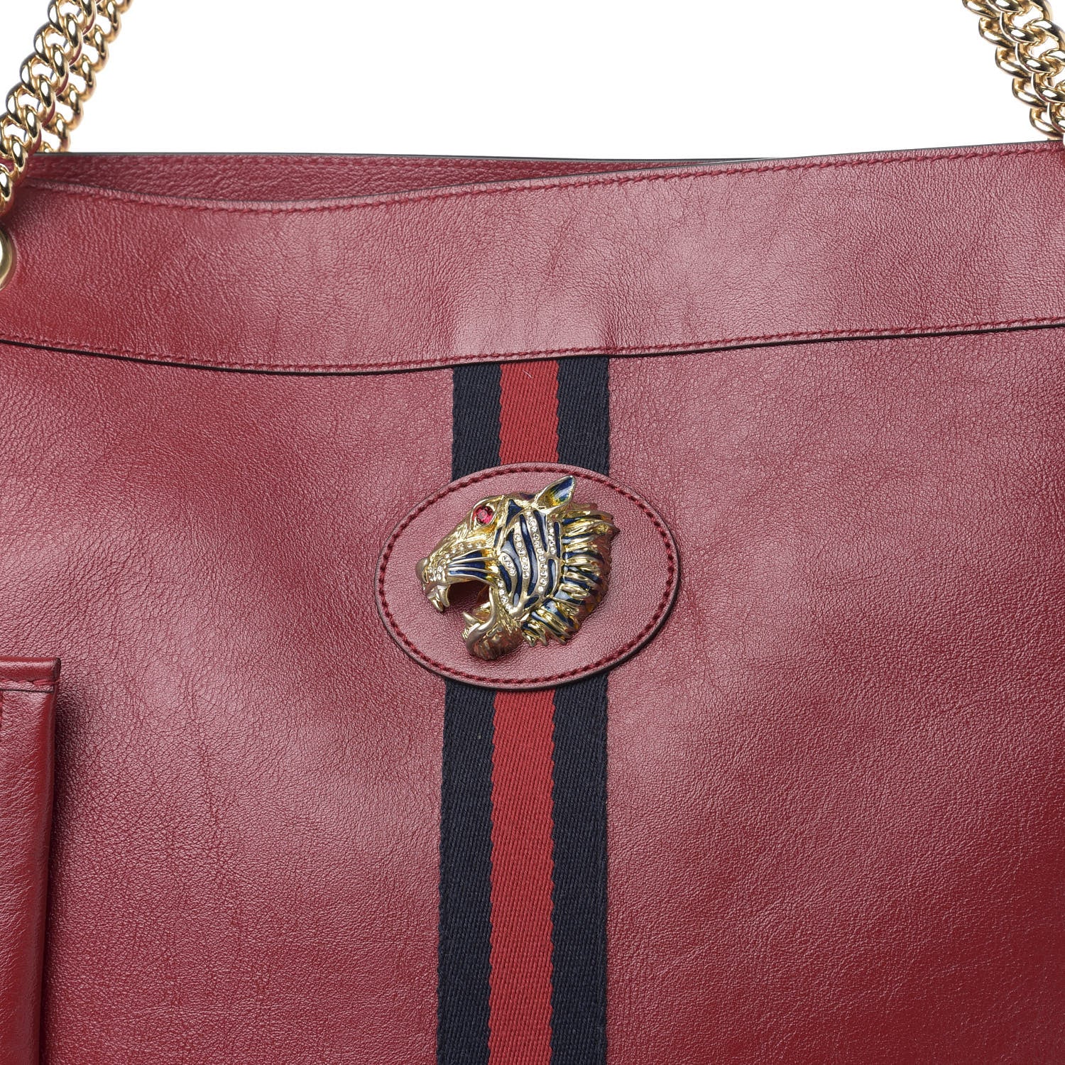 Gucci Calfskin Large Rajah Chain Tote Romantic Cherry 13 of 13
