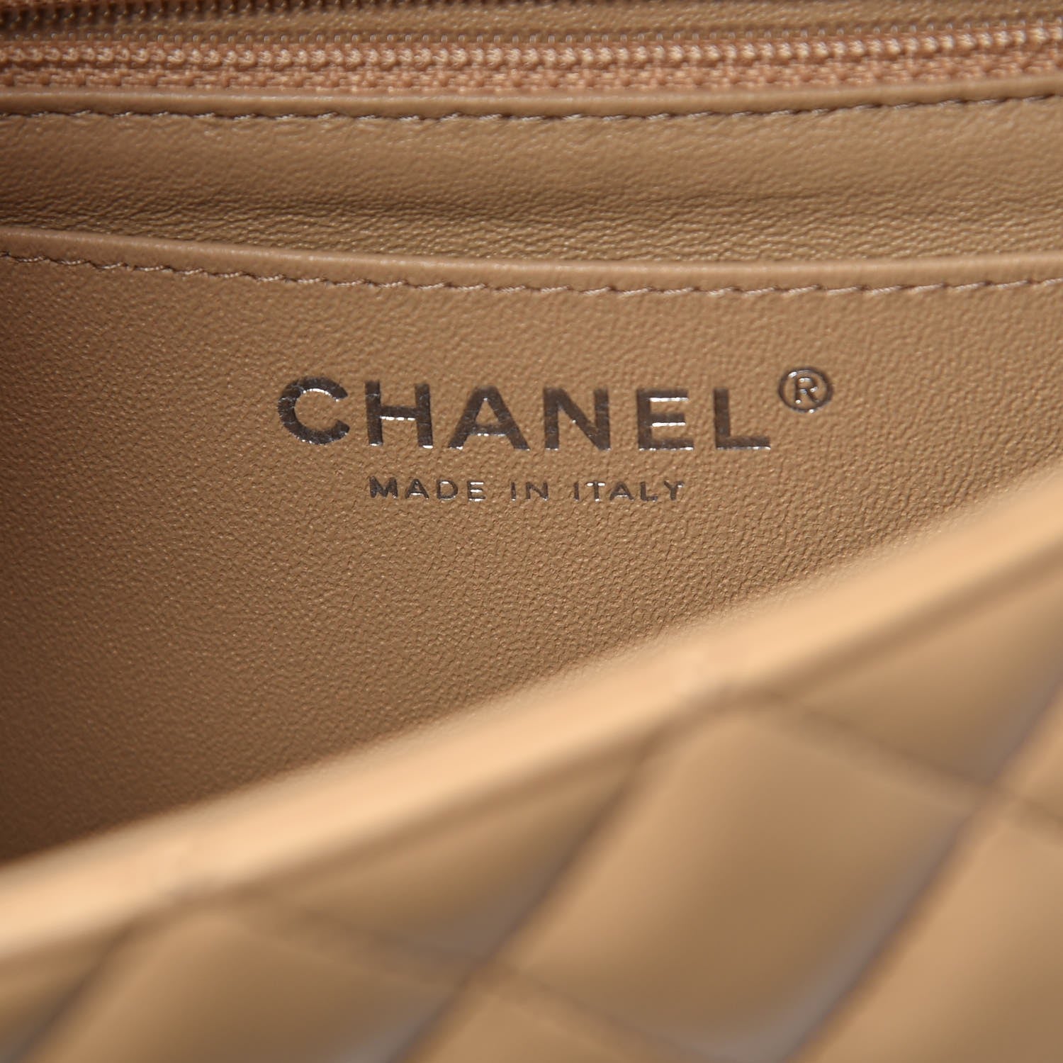 Chanel Lambskin Quilted Mini Rectangular Flap Beige 6 of 8