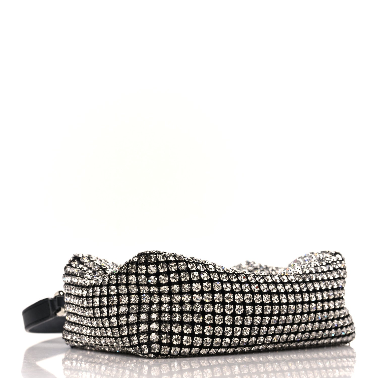 Alexander Wang Mesh Crystal Rhinestone Mini Heiress Pouch Black Silver 4 of 9
