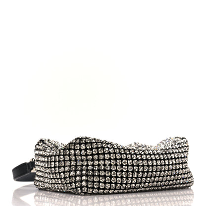 Alexander Wang Mesh Crystal Rhinestone Mini Heiress Pouch Black Silver 4 of 9