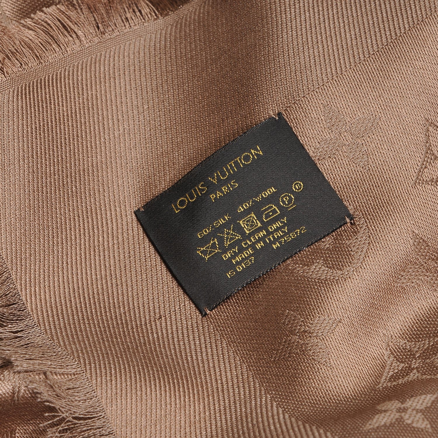 Louis Vuitton Silk Wool Monogram Shawl Dune 4 of 4