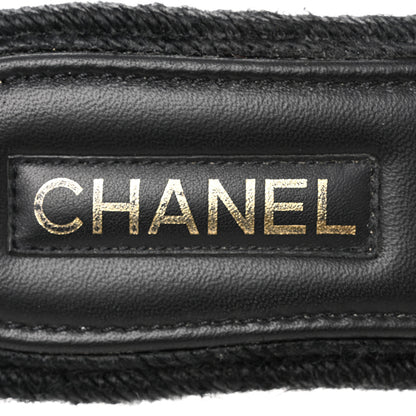 Chanel Lambskin Espadrille Mule Sandals 38 Black 7 of 10
