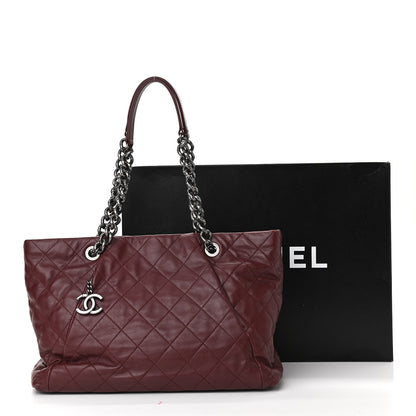 Chanel Calfskin Large Coco Pleats Tote Burgundy 12 of 12