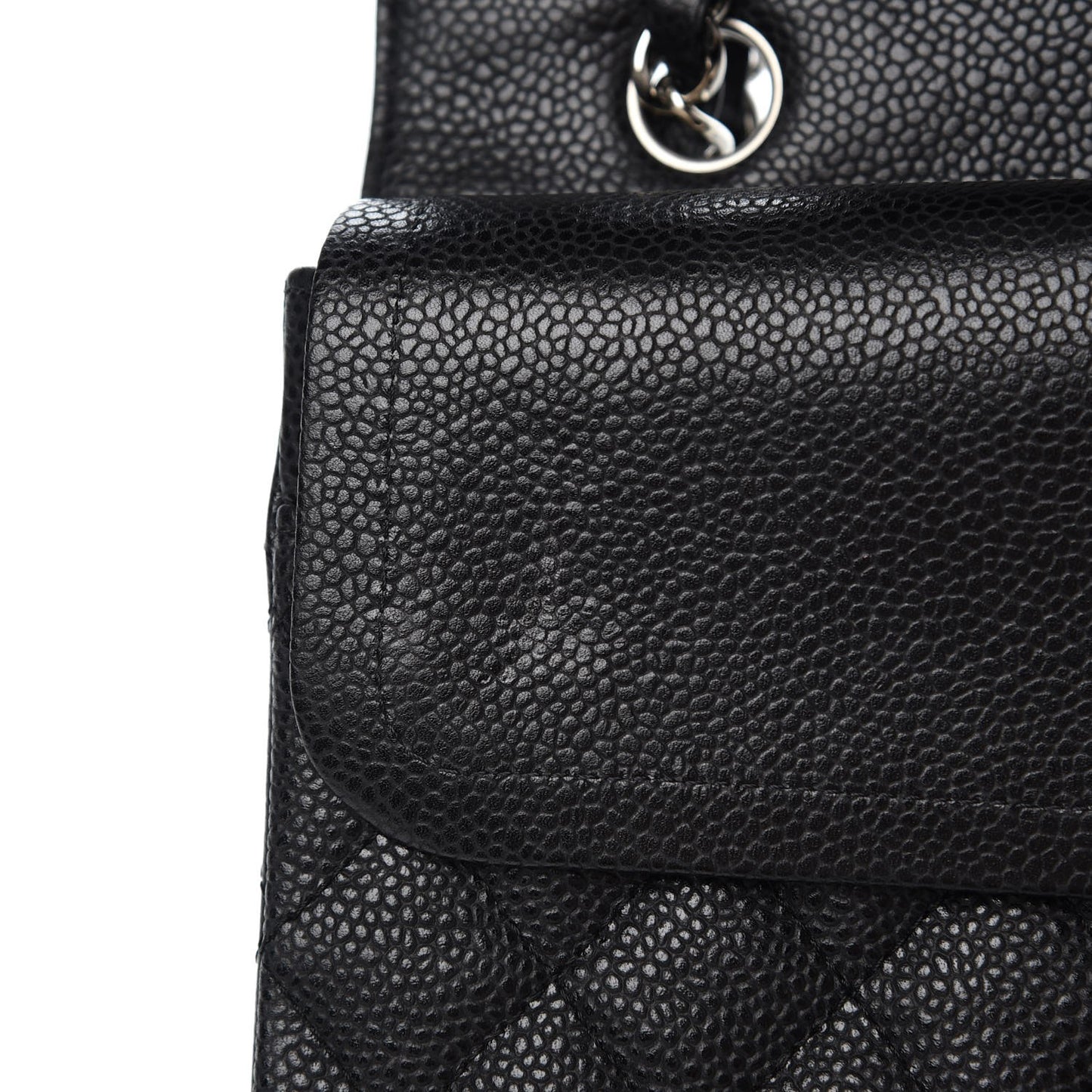 Caviar Quilted Medium Double Flap Black