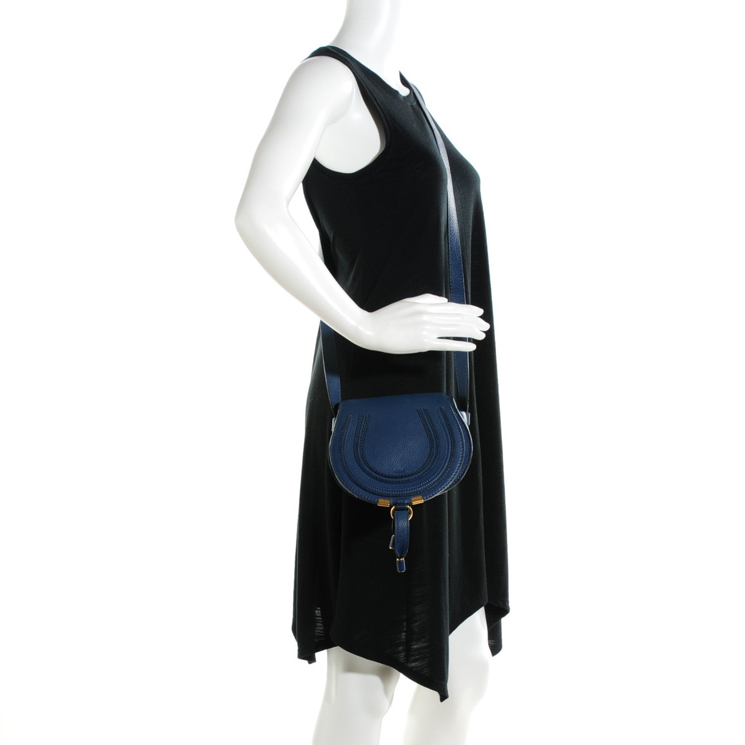 Chloe Calfskin Mini Marcie Round Crossbody Bag Royal Navy 3 of 10