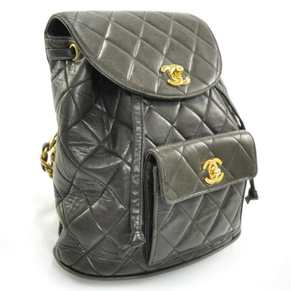 Chanel Lambskin Quilted Chain Backpack Dark Brown 3 of 9