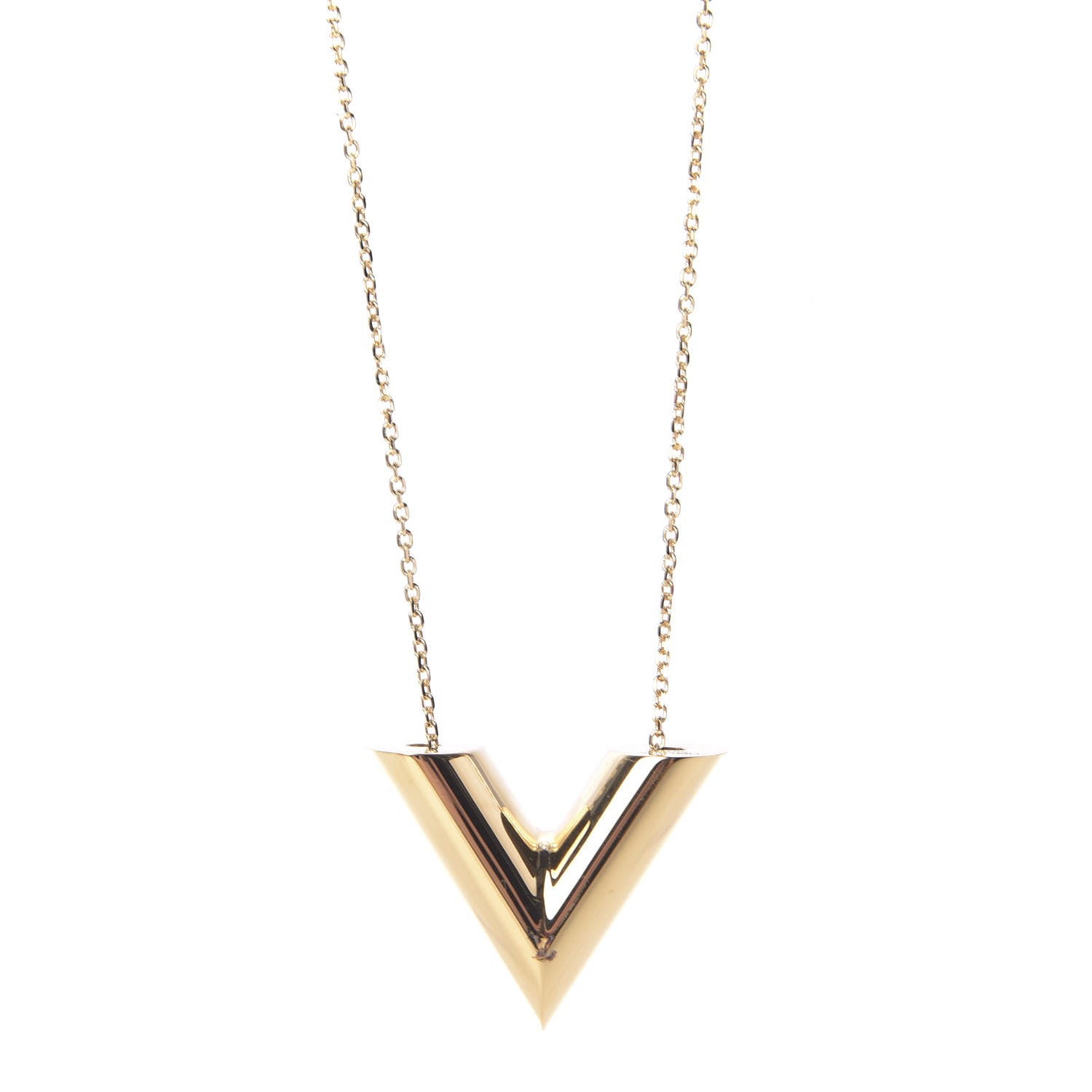 Louis Vuitton Essential V Necklace Gold 4 of 8