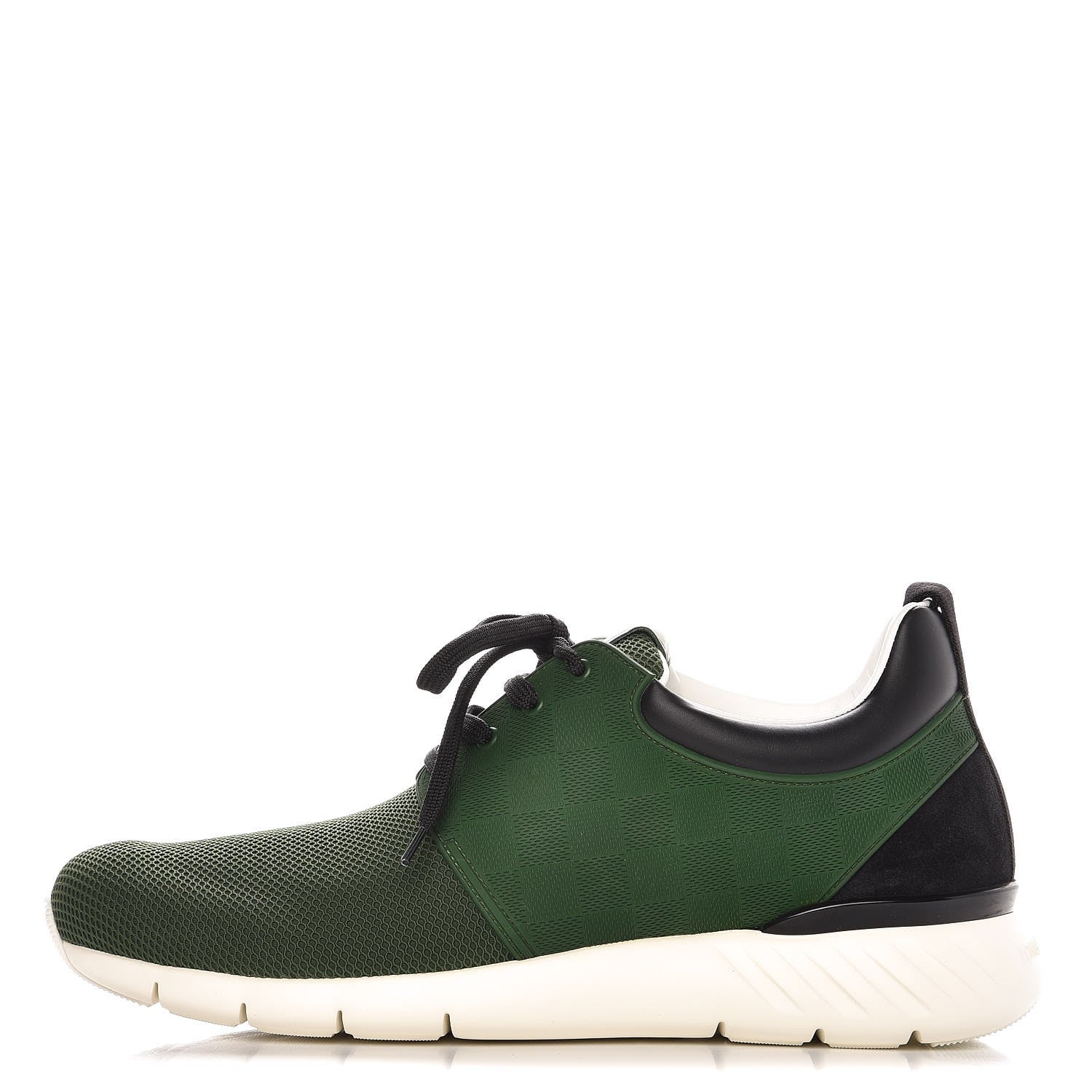 Louis Vuitton Rubber Mesh Suede Damier Fastlane Low Sneakers 8.5 Green 1 of 7