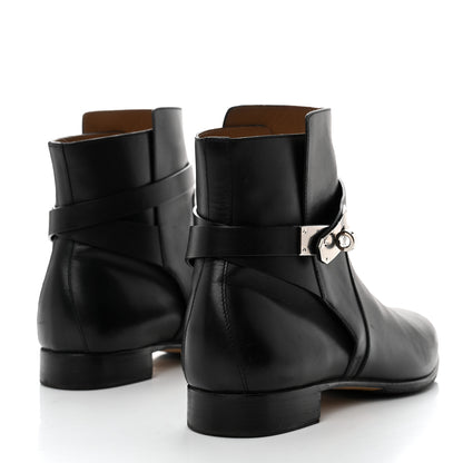 Hermes Calfskin Follow Ankle Boots 39.5 Black 4 of 10