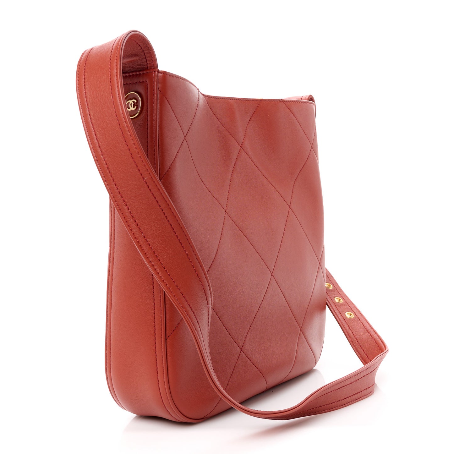 Calfskin Stitched Easy Mood Hobo Brown