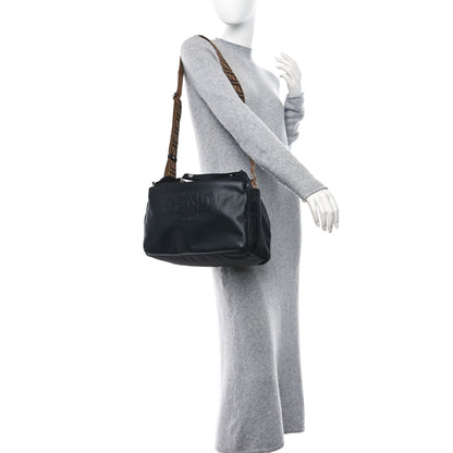 Fendi Calfskin Nylon FF Logo Embossed Changing Bag Black 2 of 12