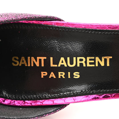 Saint Laurent Metallic Sparkle Fabric Sandal 36 Fuchsia 8 of 8