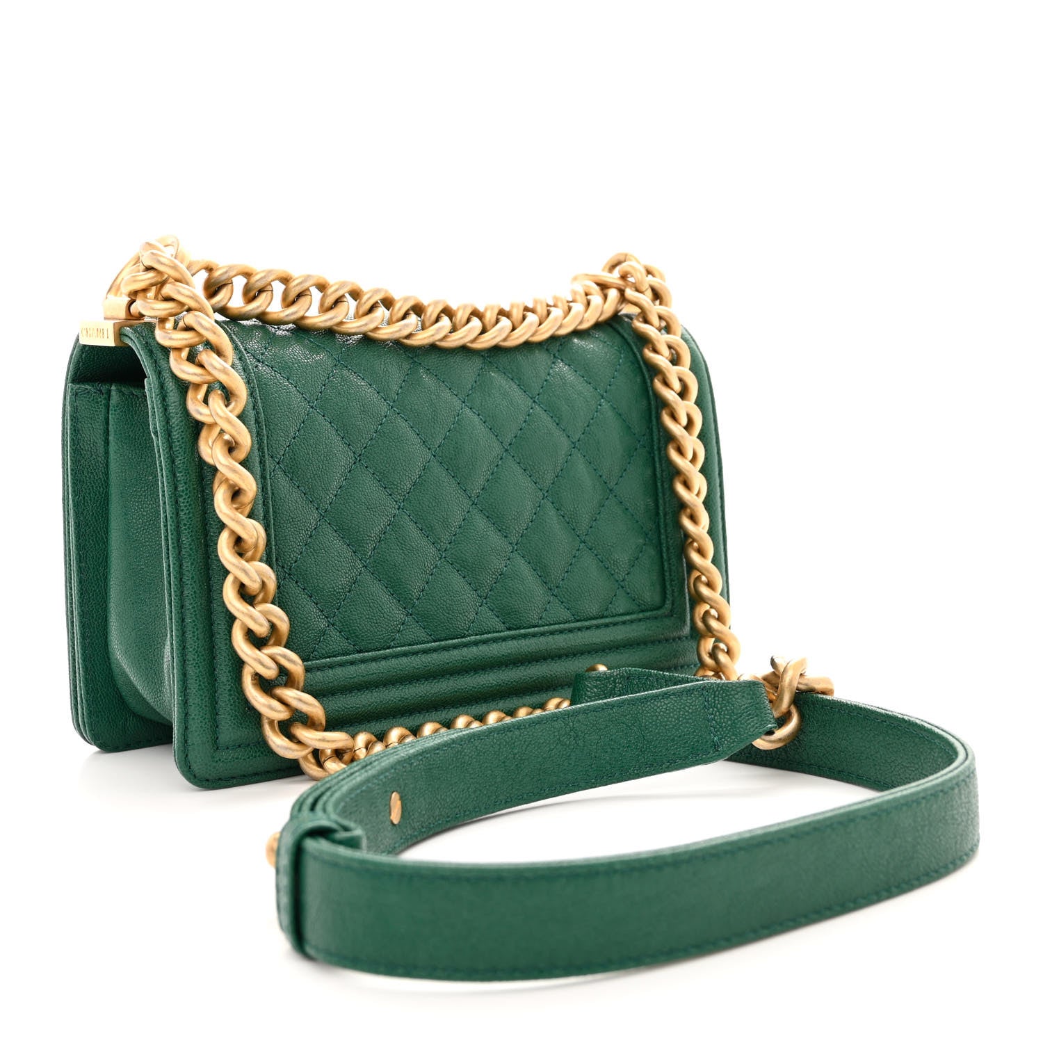 Chanel Caviar Quilted Small Boy Flap Green 3 of 11