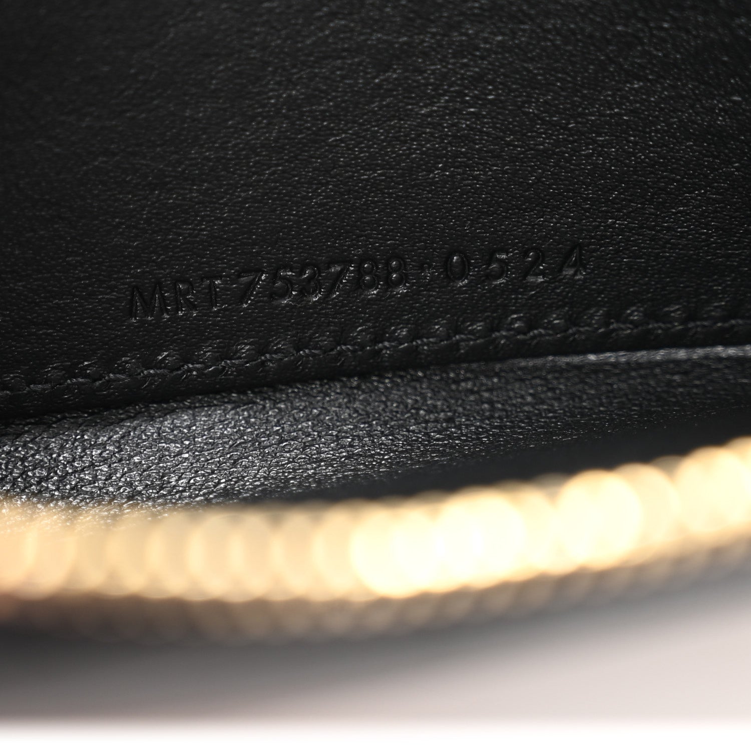Saint Laurent Lambskin Matelasse Chevron Monogram Cassandre Compact Zip Around Card Wallet Black 7 of 9