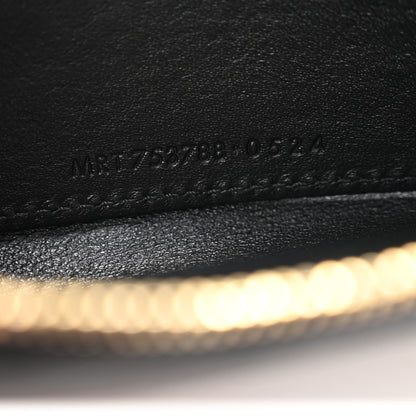 Saint Laurent Lambskin Matelasse Chevron Monogram Cassandre Compact Zip Around Card Wallet Black 7 of 9