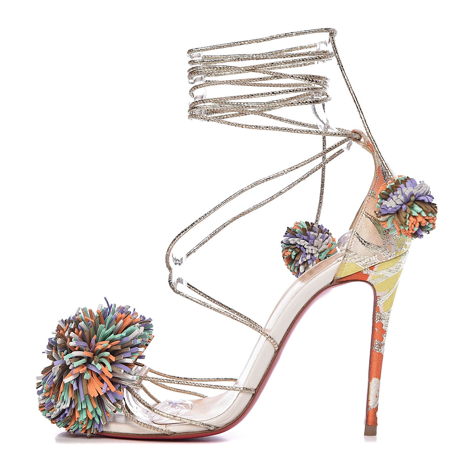 Christian Louboutin Nappa Suede Starouchi 100 Sandal 35 Multicolor 1 of 14