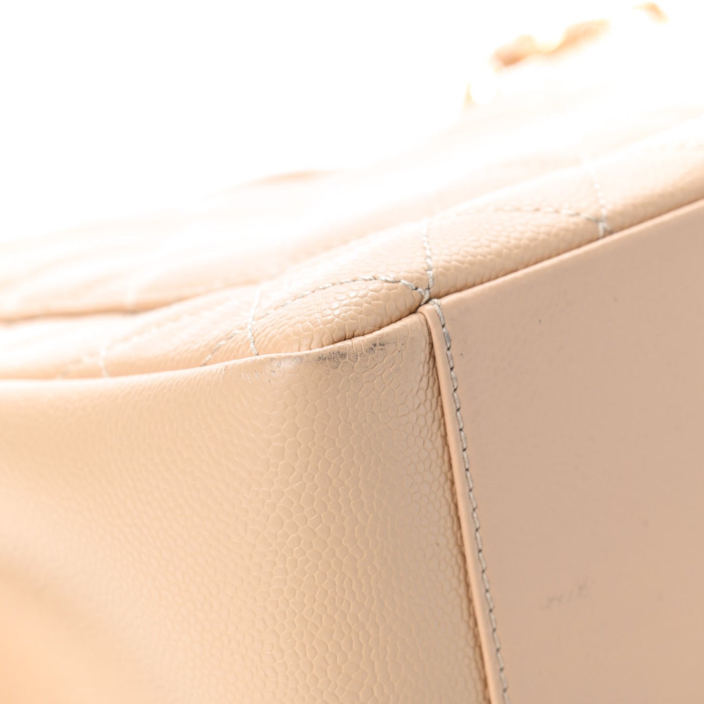 Caviar Quilted Grand Shopping Tote GST Beige Clair