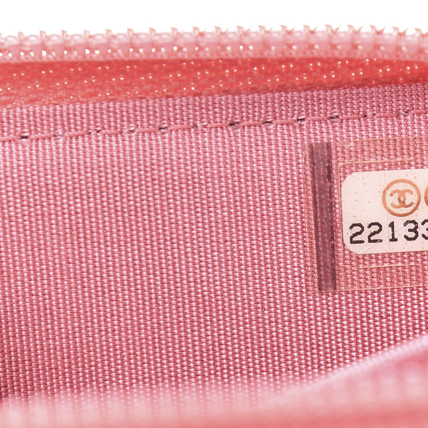 Calfskin Chevron Quilted Zip Around Boy Coin Purse Wallet Pink