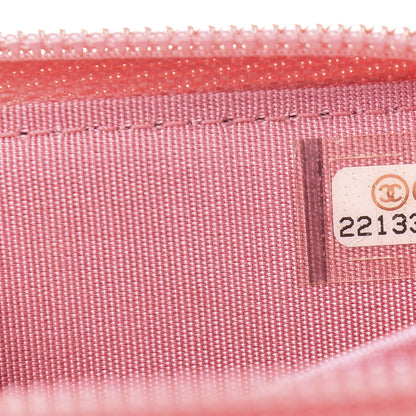 Chanel Calfskin Chevron Quilted Zip Around Boy Coin Purse Wallet Pink 7 of 9