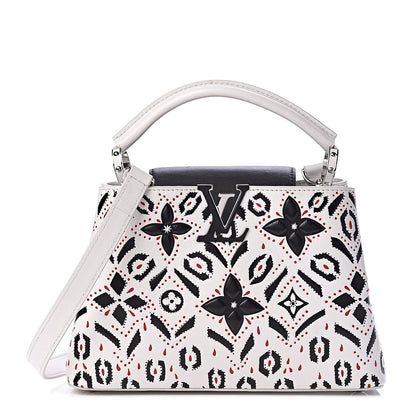 Louis Vuitton Taurillon Fleur Motif Capucines BB Black White 1 of 9