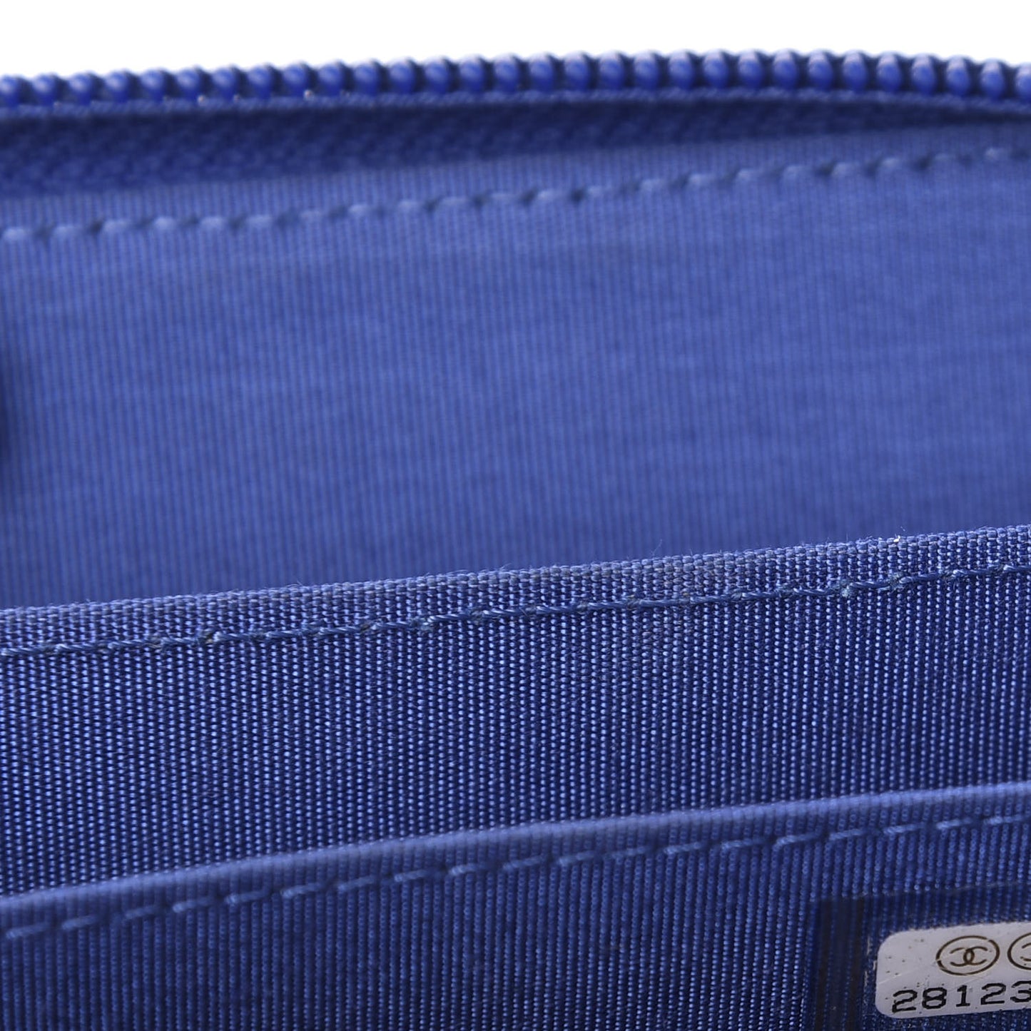 Caviar Quilted Boy Zip Around Coin Purse Wallet Dark Blue