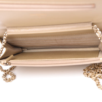 Chanel Metallic Caviar Quilted Boy Wallet On Chain WOC Light Gold 5 of 9