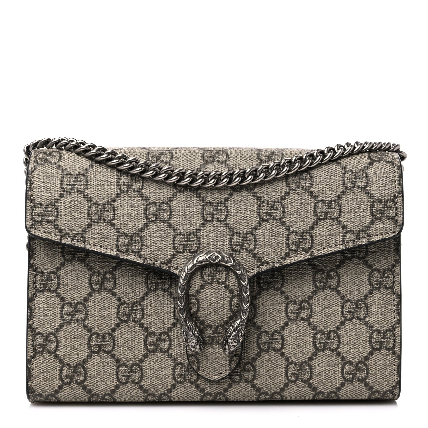 Gucci GG Supreme Monogram Mini Dionysus Chain Wallet Beige Black 1 of 12