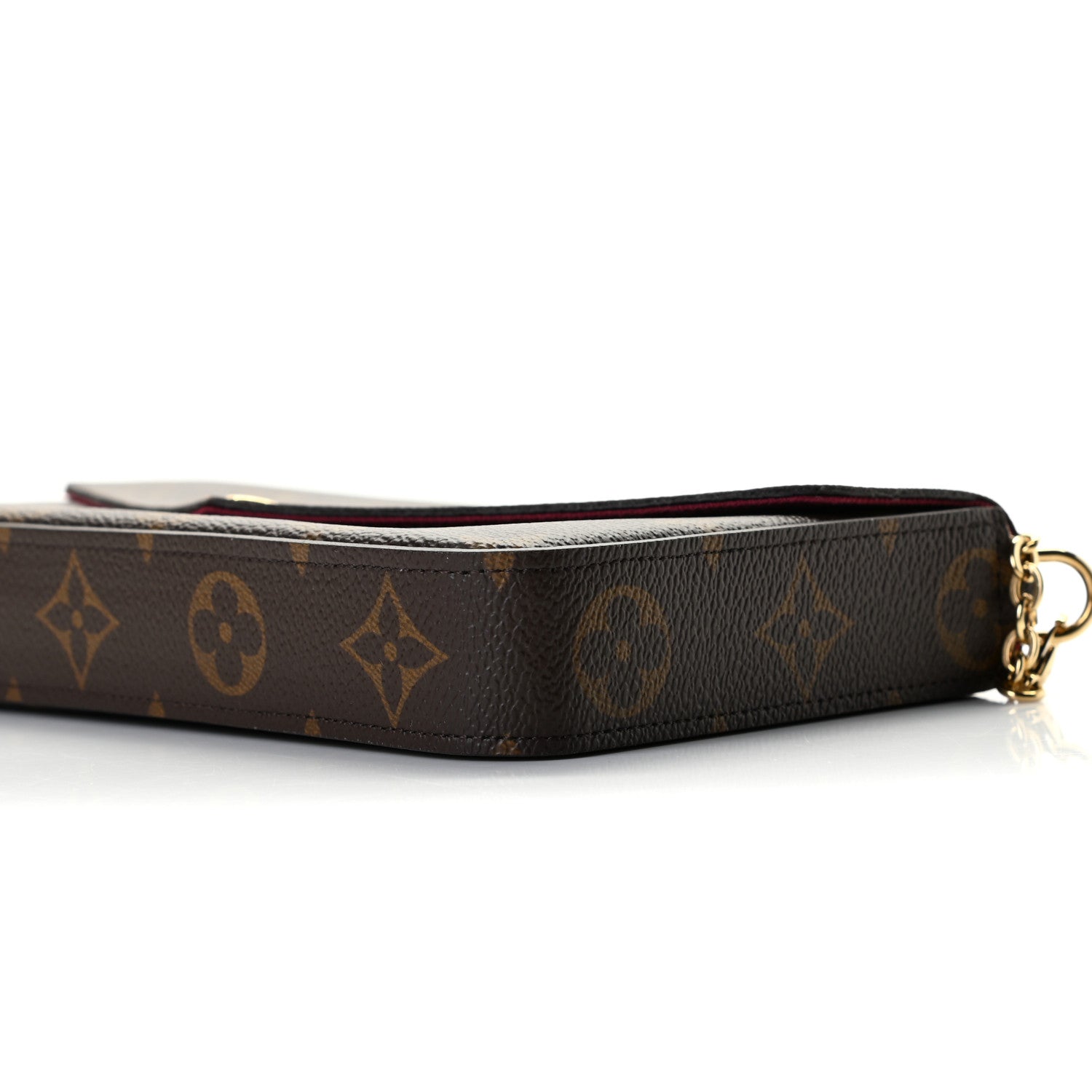 Louis Vuitton Monogram Pochette Felicie Chain Wallet Fuchsia 5 of 8