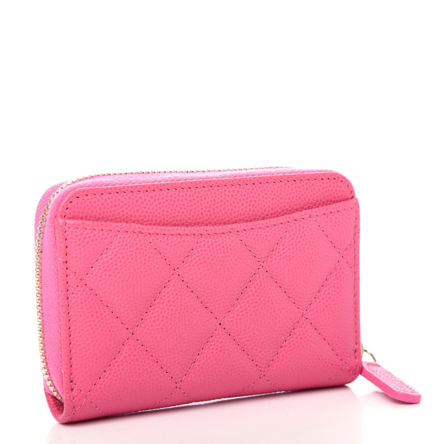Chanel Caviar Quilted Zip Coin Purse Pink 3 of 8