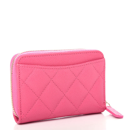 Chanel Caviar Quilted Zip Coin Purse Pink 3 of 8