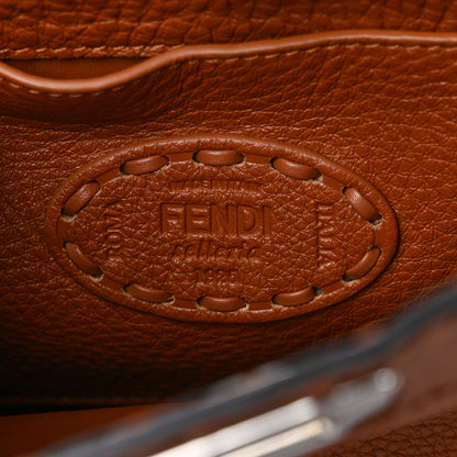Fendi Cuoio Roma Sellerissima Nappa Sintetica Tape Stitch Small Peekaboo I SEE U Satchel Brandy 6 of 8