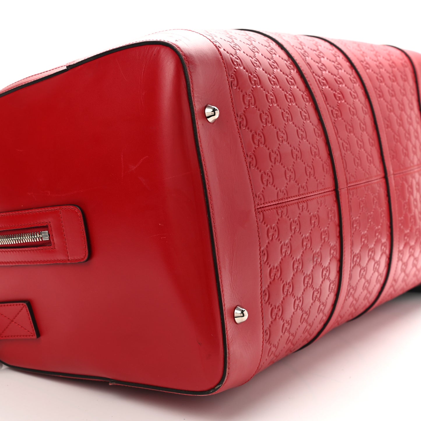 Guccissima Signature Large Duffle Hibiscus Red