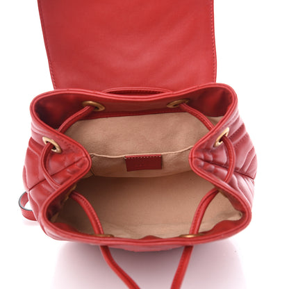 Gucci Calfskin Matelasse GG Marmont Flap Backpack Hibiscus Red 4 of 11