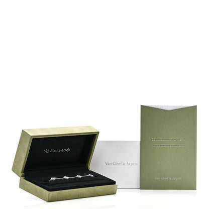 Van Cleef & Arpels 18K White Gold Diamond 6 Motifs Sweet Alhambra Bracelet 5 of 5