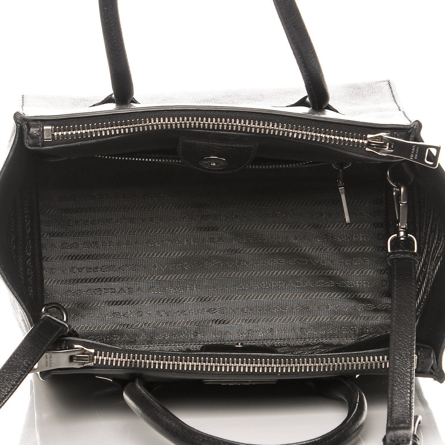 Prada Glace Calf Twin Pocket Tote Nero Black 5 of 8