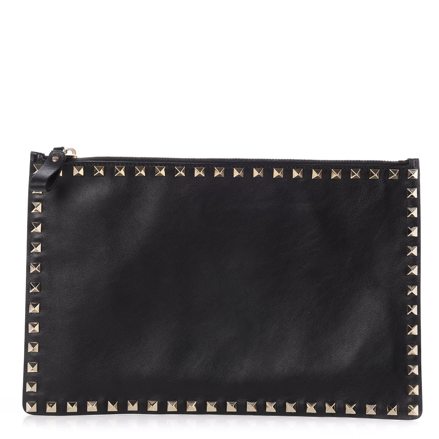 Valentino Garavani Vitello Large Rockstud Zip Pouch Black 1 of 8