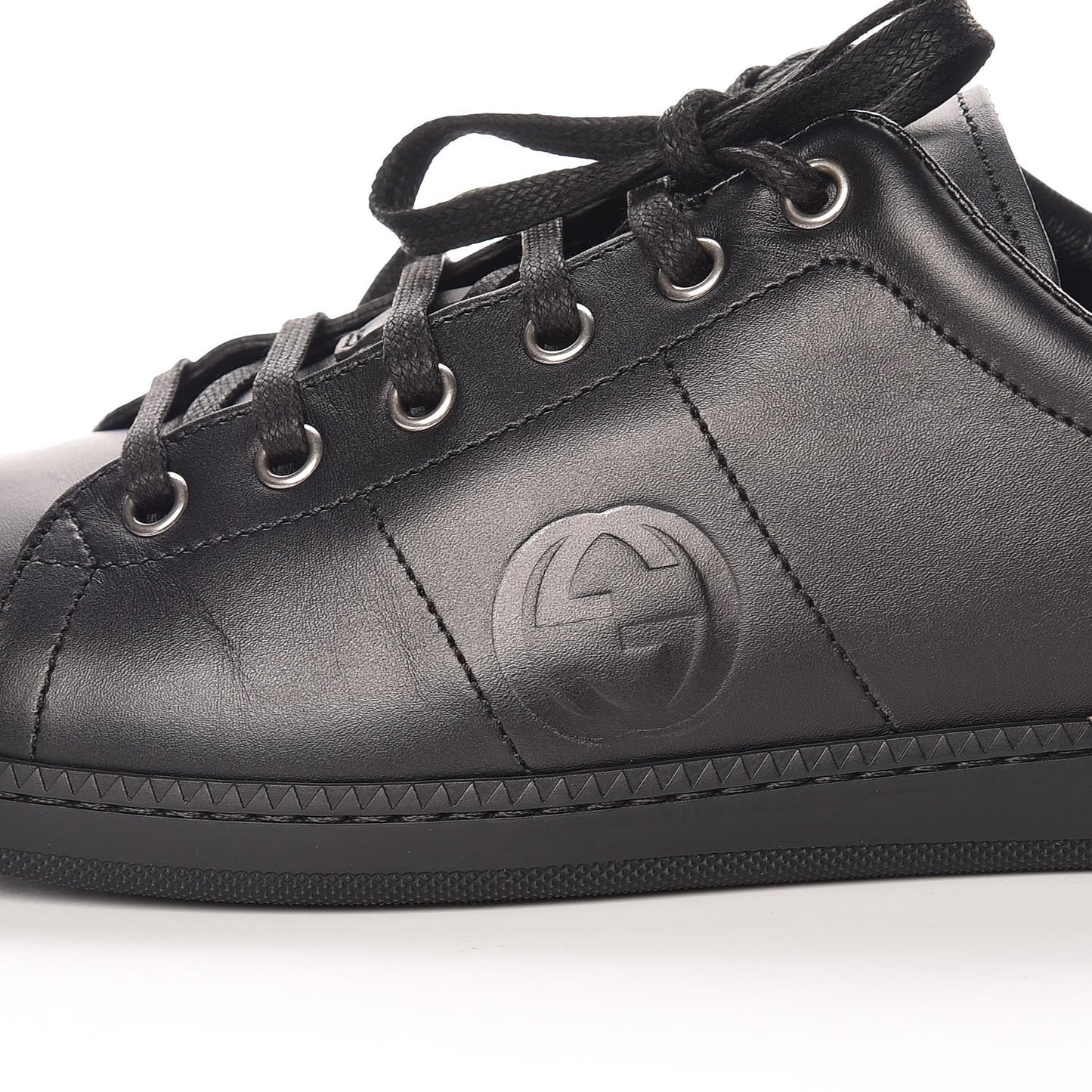 Calfskin Womens Interlocking G Sneakers 39 Black