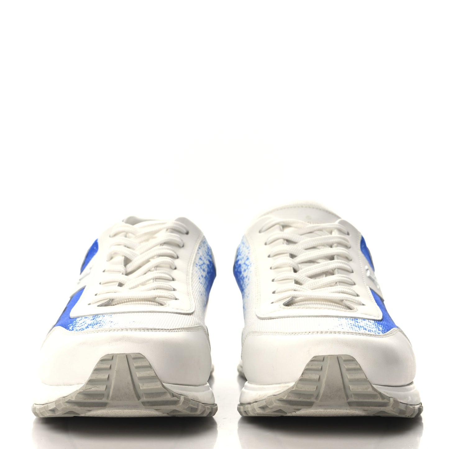 Calfskin Mens Run Away Sneakers 10 White Blue