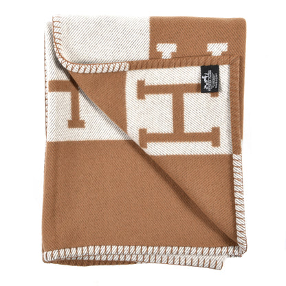 Hermes Wool Cashmere Avalon Blanket Ecru Camel 2 of 3