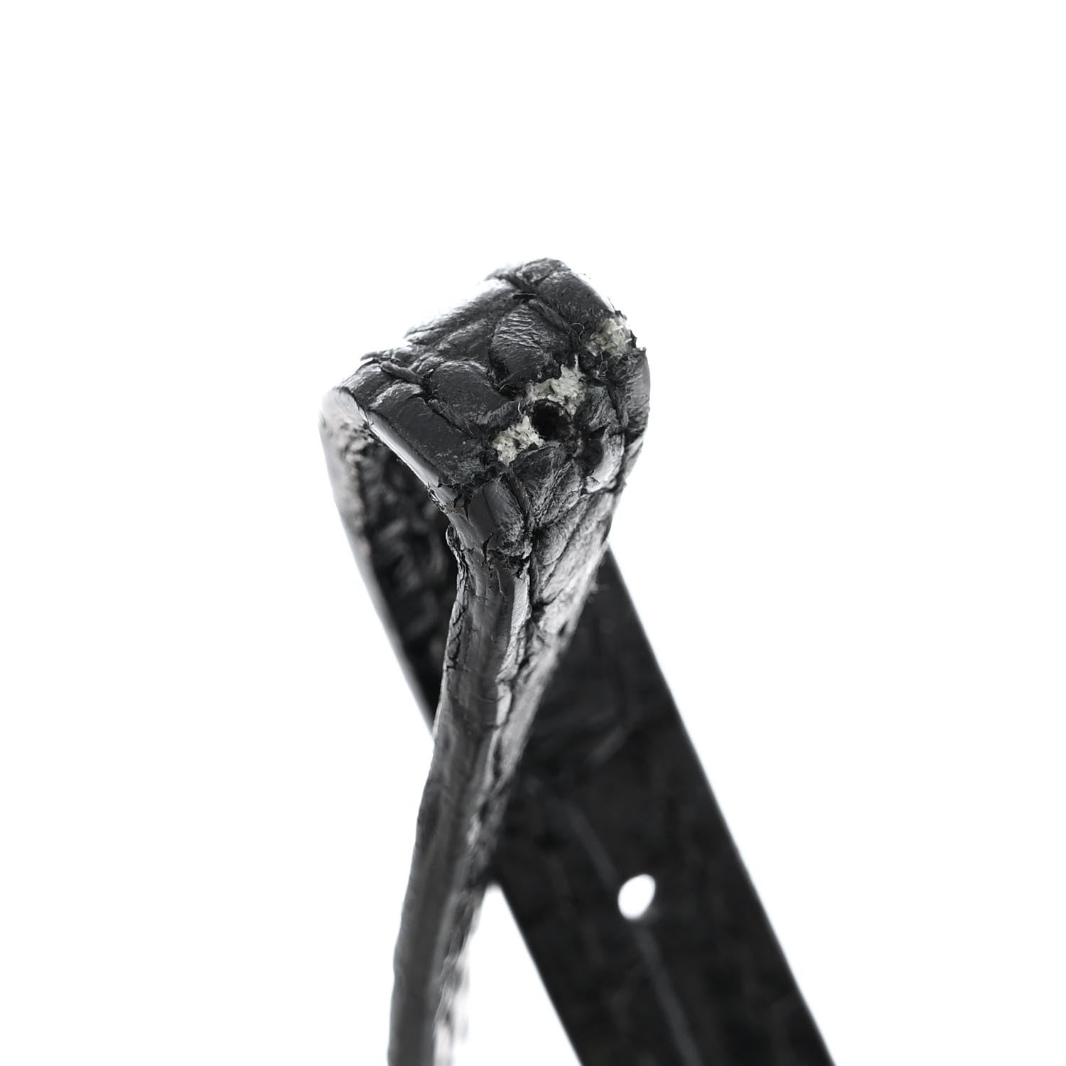 Balenciaga Shiny Calfskin Monochrome Crocodile Embossed Small Hourglass Top Handle Bag Black 13 of 15