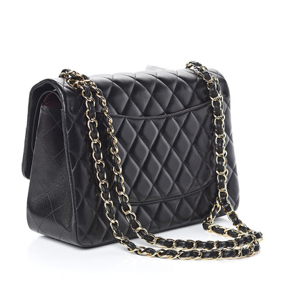 Chanel Lambskin Quilted Jumbo Double Flap Black 3 of 10