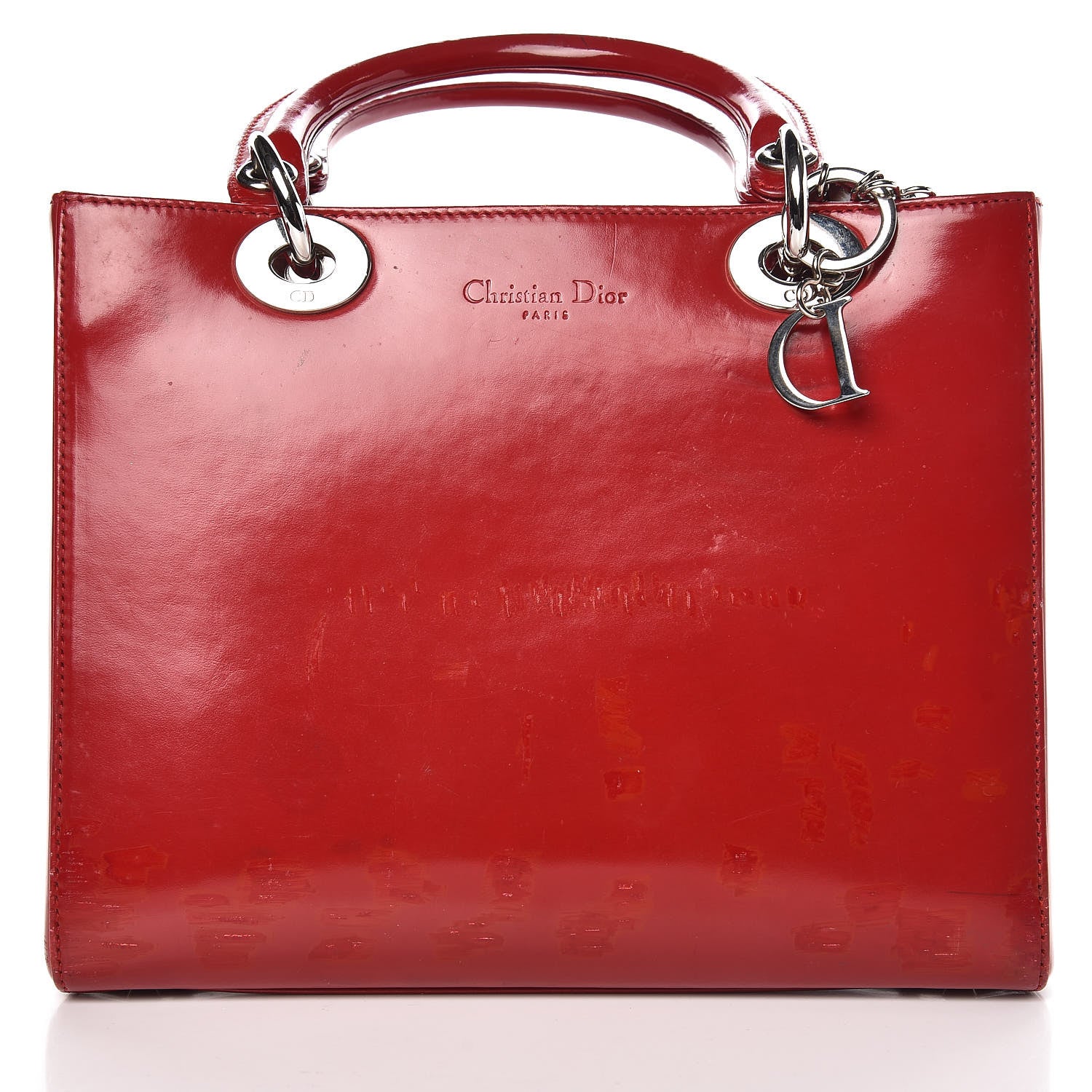Christian Dior Patent Medium Lady Dior Red 8 of 16