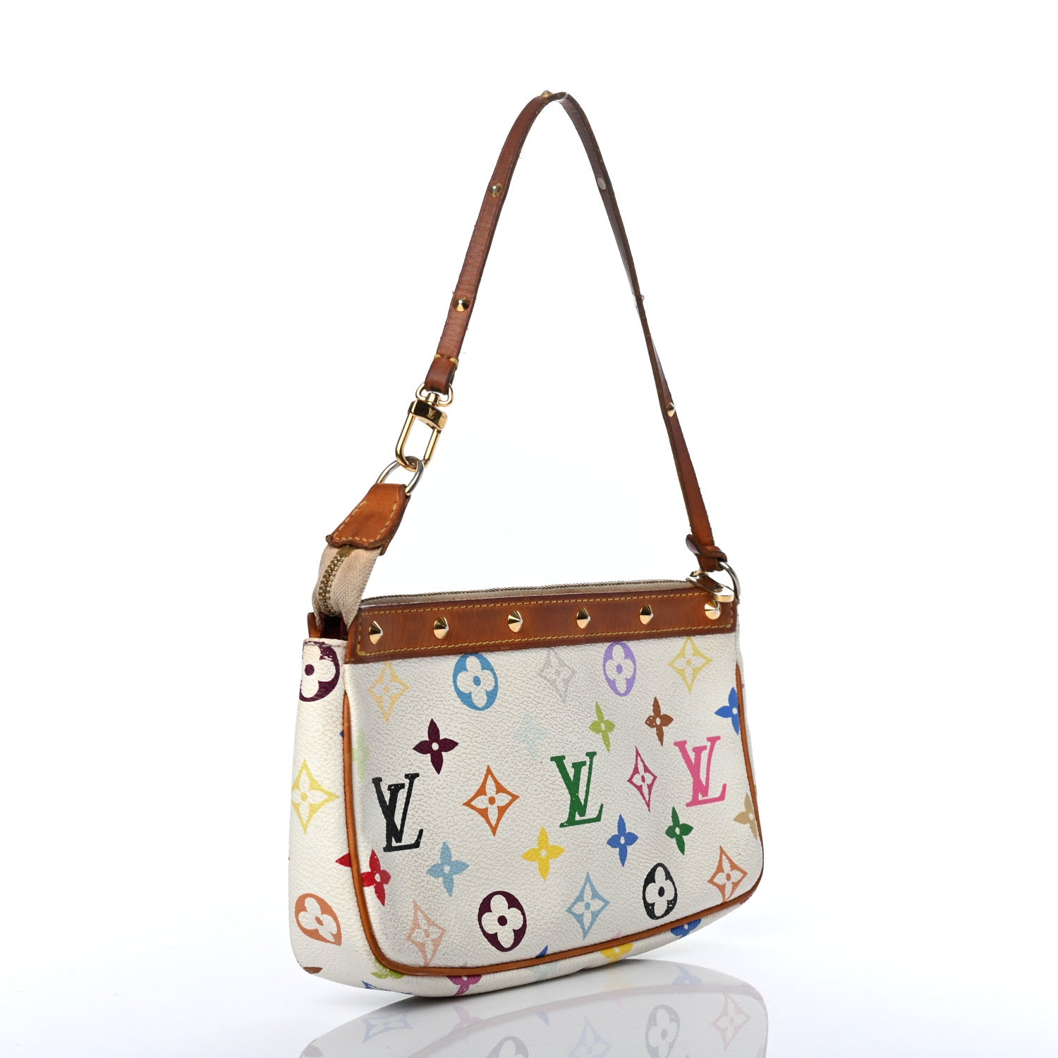 Louis Vuitton Monogram Multicolor Pochette Accessories White 2 of 10