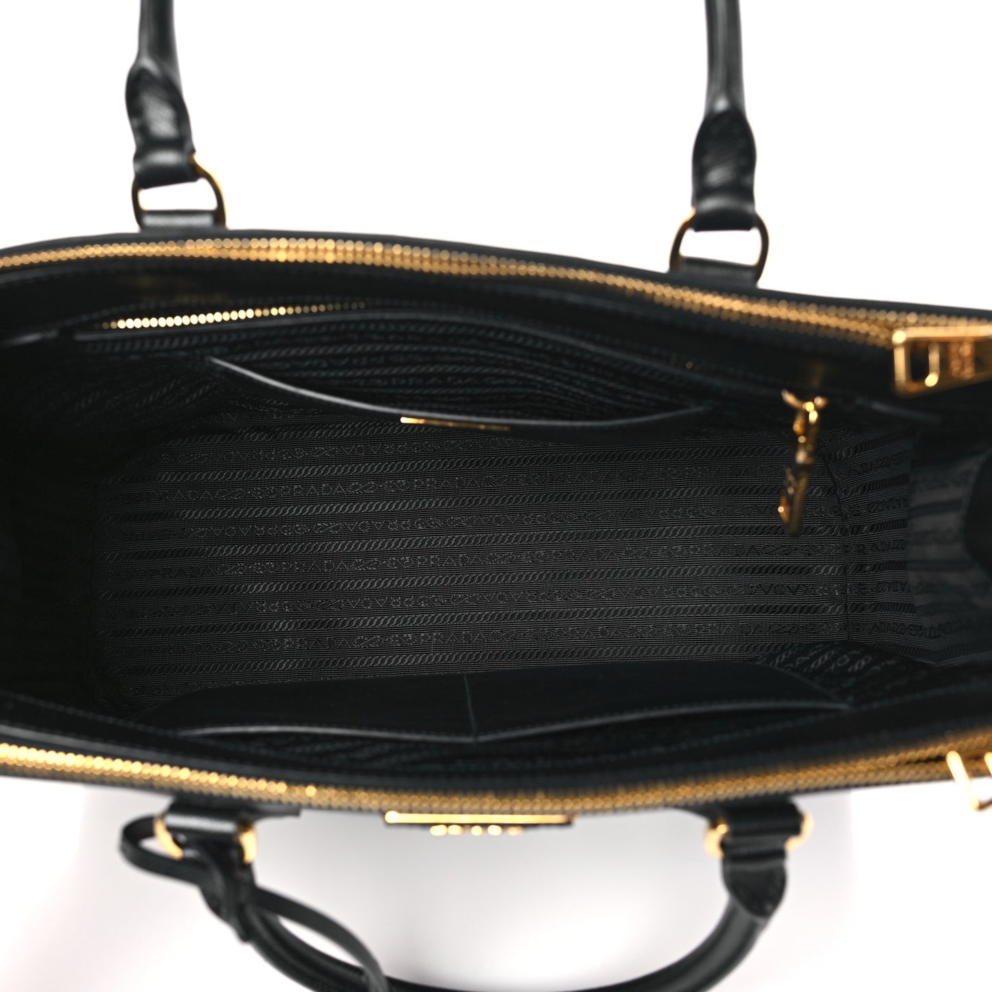 Saffiano Medium Galleria Double Zip Tote Black
