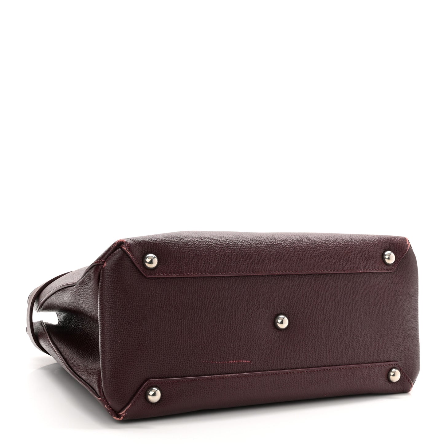 Grainy Calfskin House Check Medium Banner Tote Mahogany Red