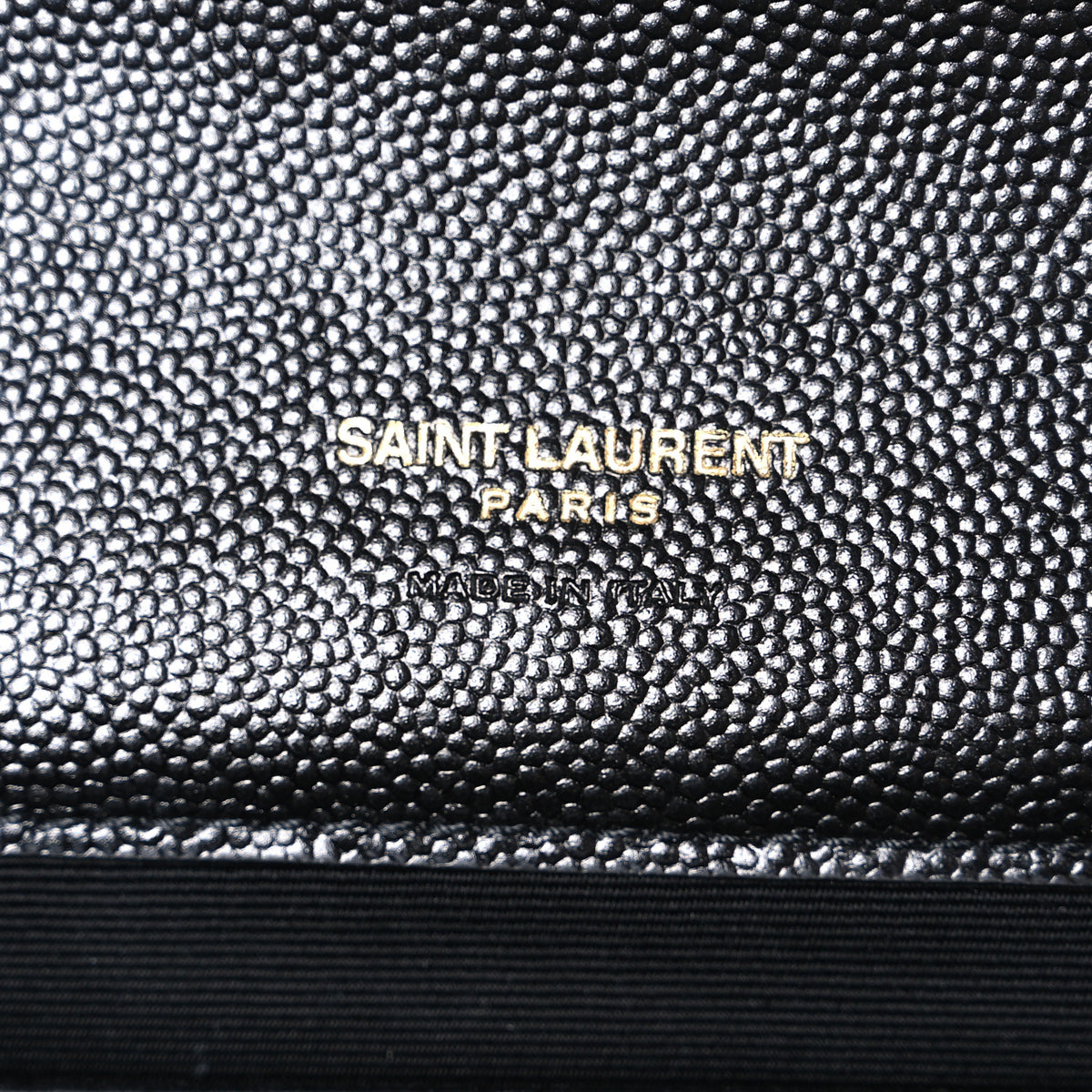 Saint Laurent Grain De Poudre Matelasse Chevron Monogram Envelope Clutch Black 6 of 7