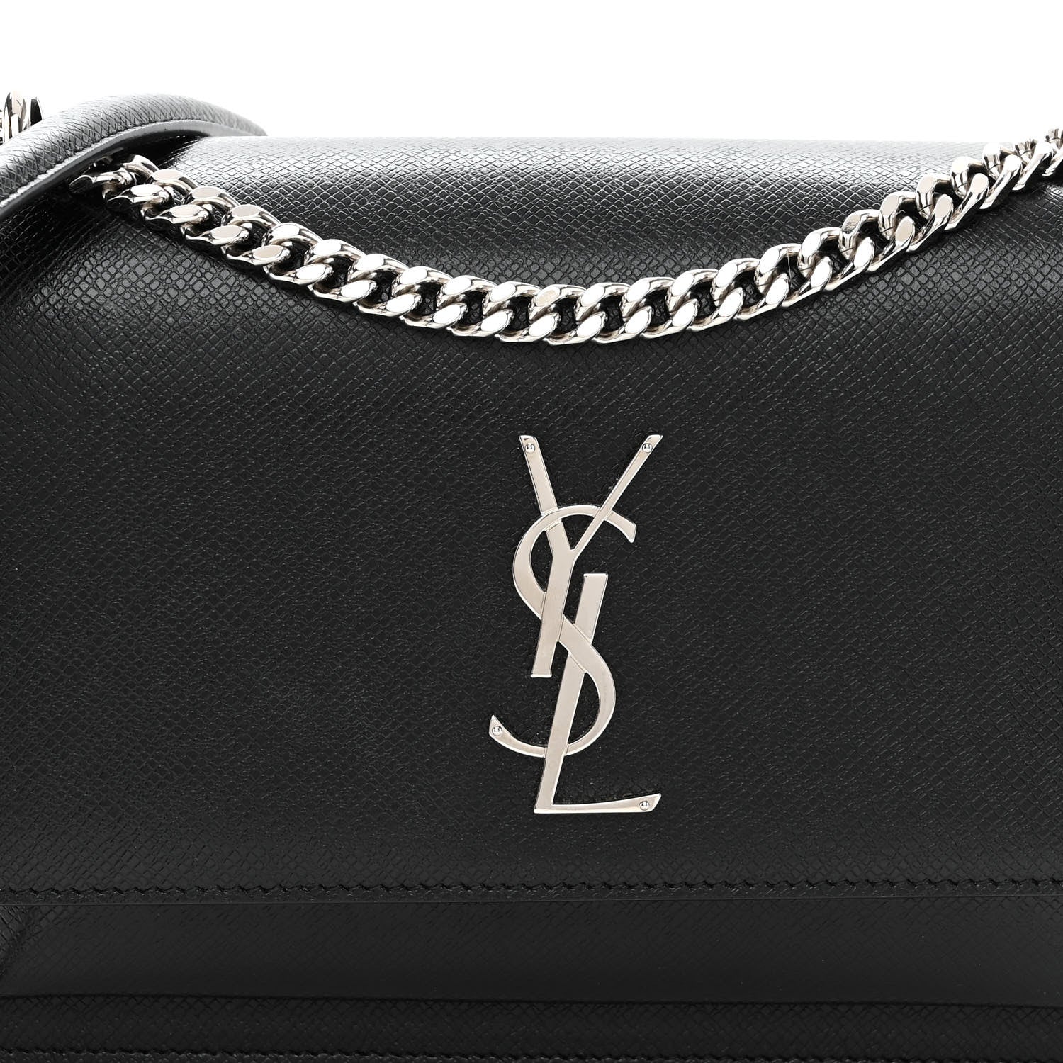 Saint Laurent Calfskin Medium Monogram Sunset Black 7 of 9