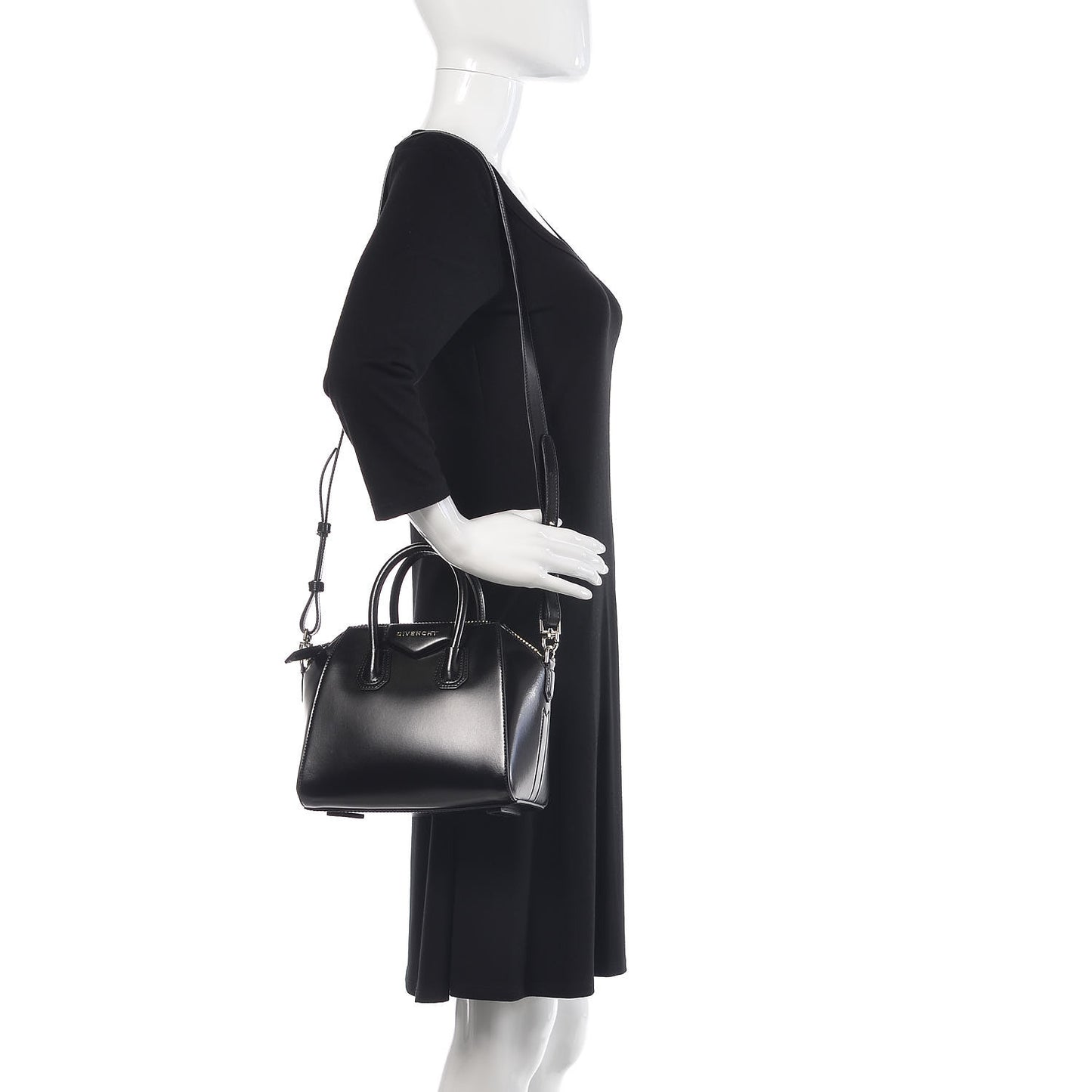 Shiny Lord Calfskin Mini Antigona Black