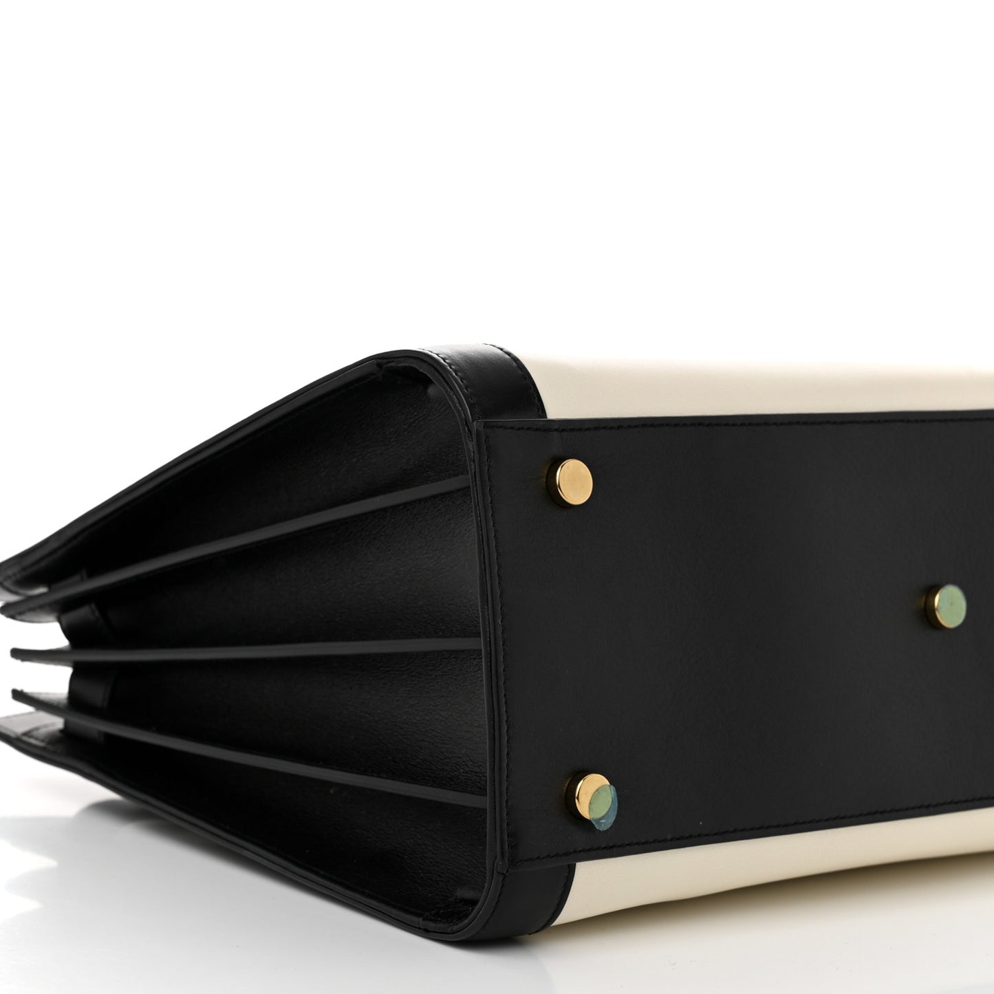 Calfskin Bi-Color Small Sac De Jour White Black